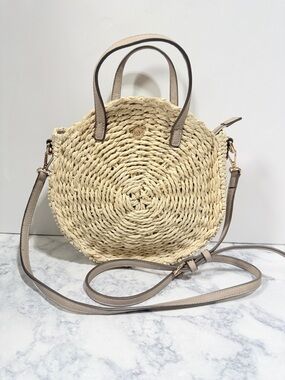 LC Lauren Conrad cookie straw tan boho vacay beach crossbody bag